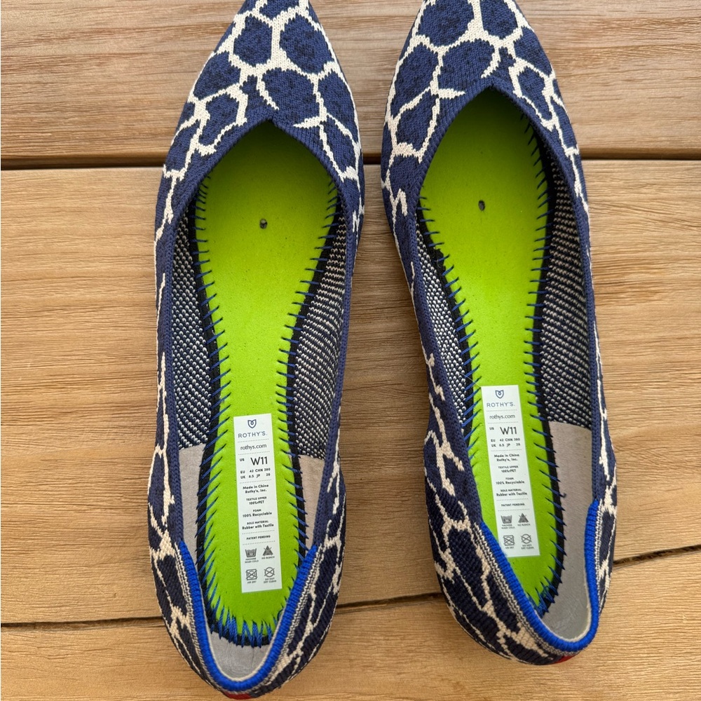 Rothy's Blue and White Patterned Flats - Picture 4 of 6
